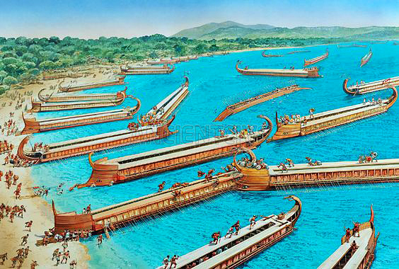 битва при Пилосе, закончившаяся победой афинян над спартанцами, 425 г.