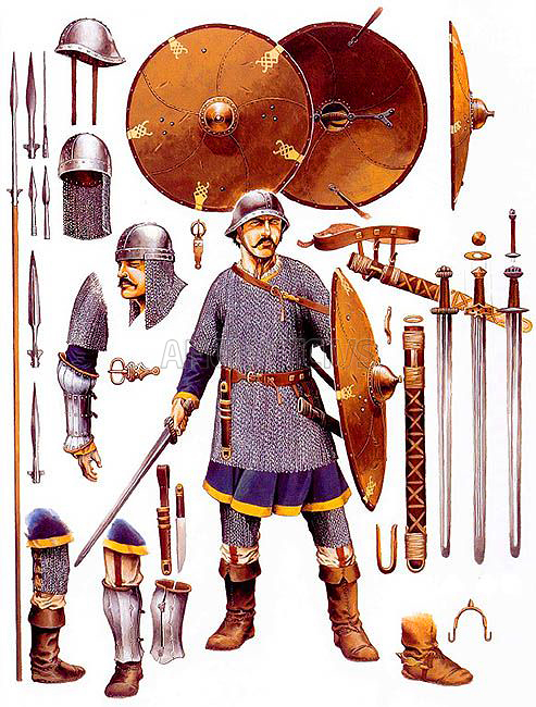 оружие и броня каролингского всадника, VIII-IX вв.