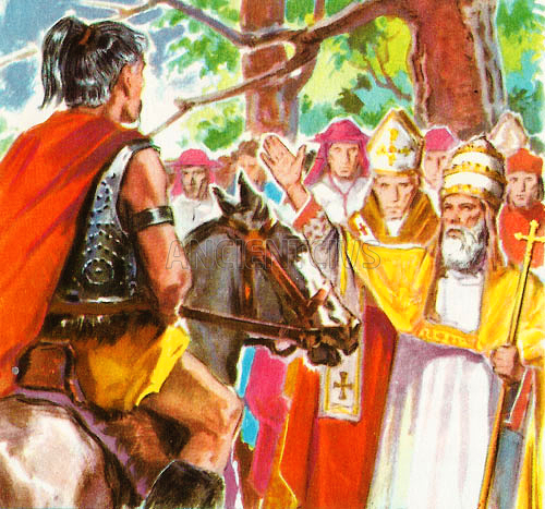 папа Лев I останавливает Аттилу на пути его в Рим