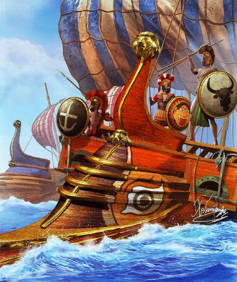 афинская трирема, 480 г. до н. э.