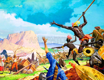 племена матабеле, атакующие буров