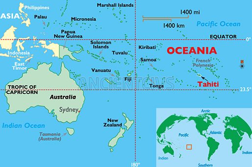 расположение острова Таити на мировой карте