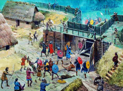 войска Карла Великого проникают в саксонскую крепость Виттекиндсберг