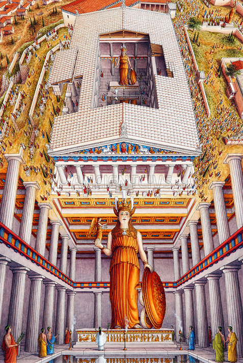 Афина Парфенос - скульптура богини Афины, покровительницы города