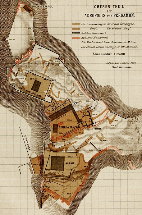 план древнего Пергамского акрополя