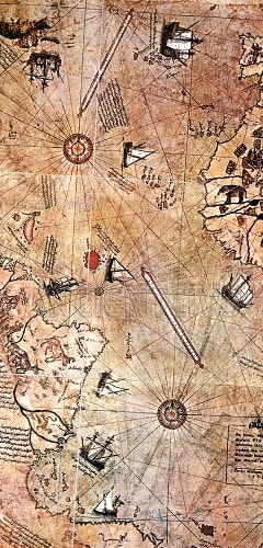 уцелевший фрагмент первой карты Пири-реиса, 1513 г.