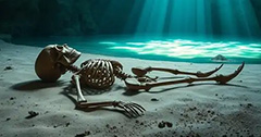 Древнее захоронение в подводной пещере Мексики