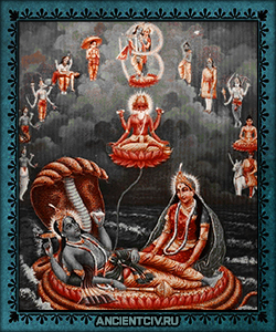 Вишну и его жена Лакшми