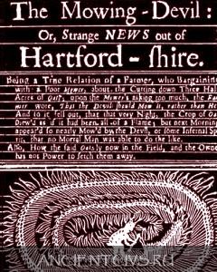 Английская брошюра Дьявол-косарь, напечатанная в 1678 году