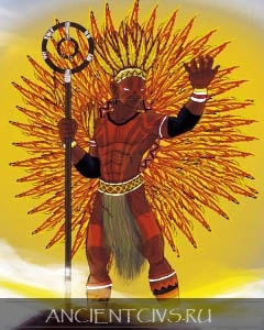 Бог племени Тупанимба Мо-нане спустился с небес