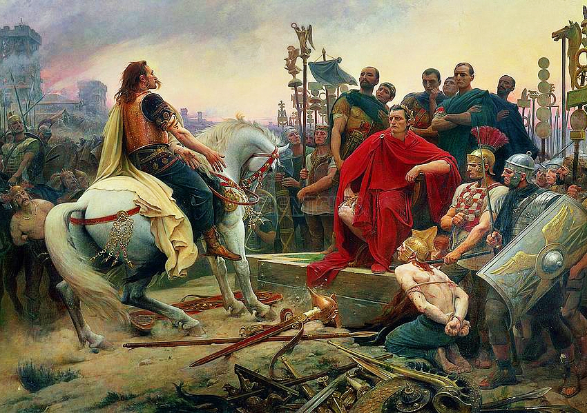 Верцингеторикс сдаётся Цезарю
