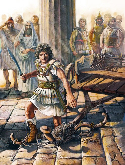 Александр Македонский рассекает гордиев узел во Фригии, 334 г. до н.э.