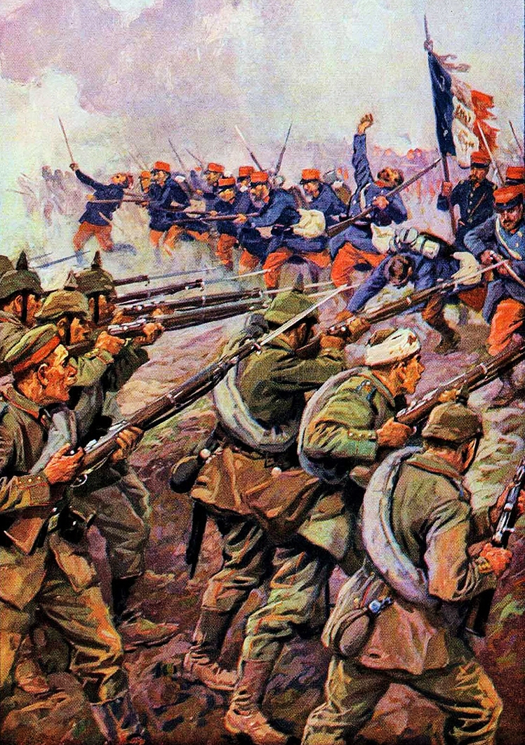 германские войска отражают атаку французов