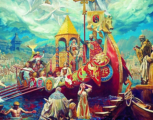 князь Владимир на своей ладье