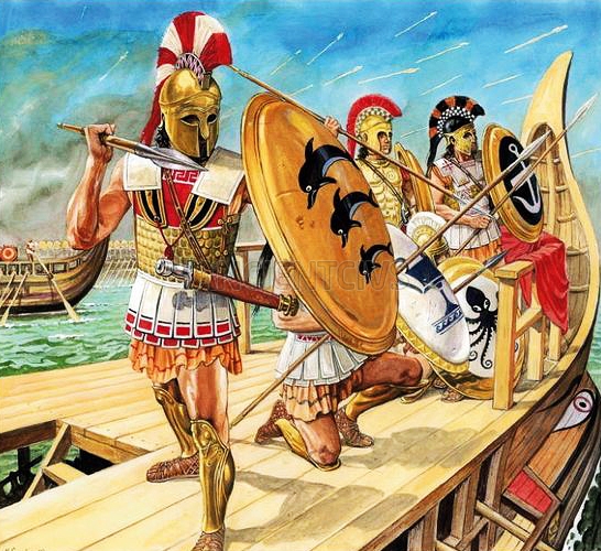 греки под градом стрел персов