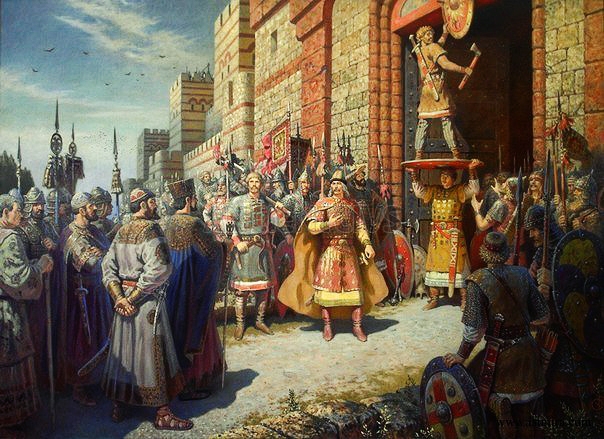 Вещий Олег прибивает щит к вратам Царьграда