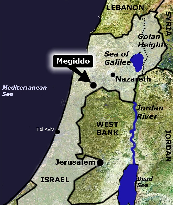 местоположение Мегиддо на карте